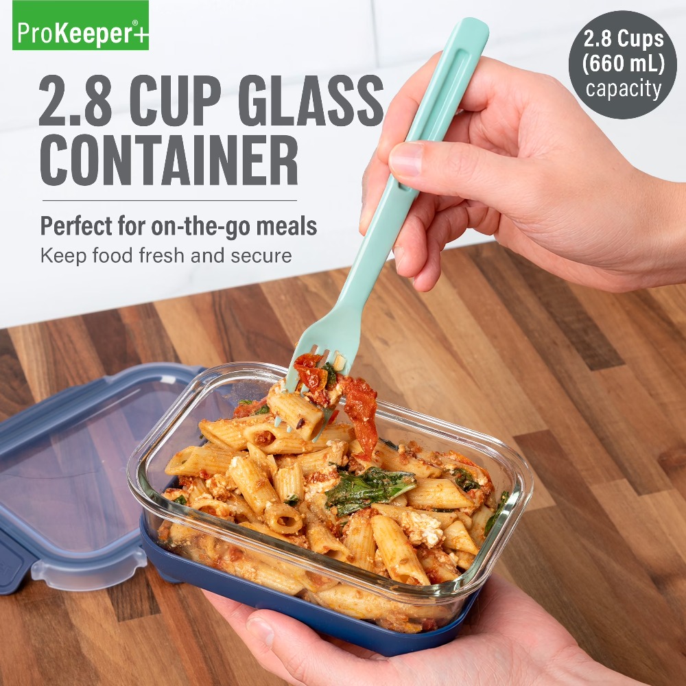 Meal Prep Lunch Boxes - Recipiente de Vidrio para Almacenamiento de