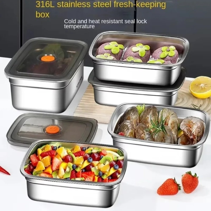 Meal Prep Lunch Boxes - Lonchera Bento Hermética de Acero Inoxidable,