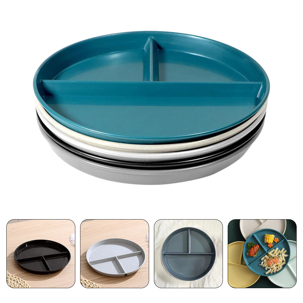 Meal Prep Diet - Juego de 5 Platos Redondos Divididos