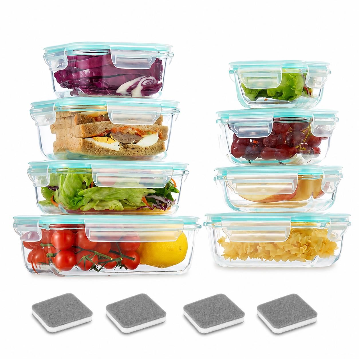 Meal Prep Lunch Boxes - 16 recipientes de vidrio sellados para