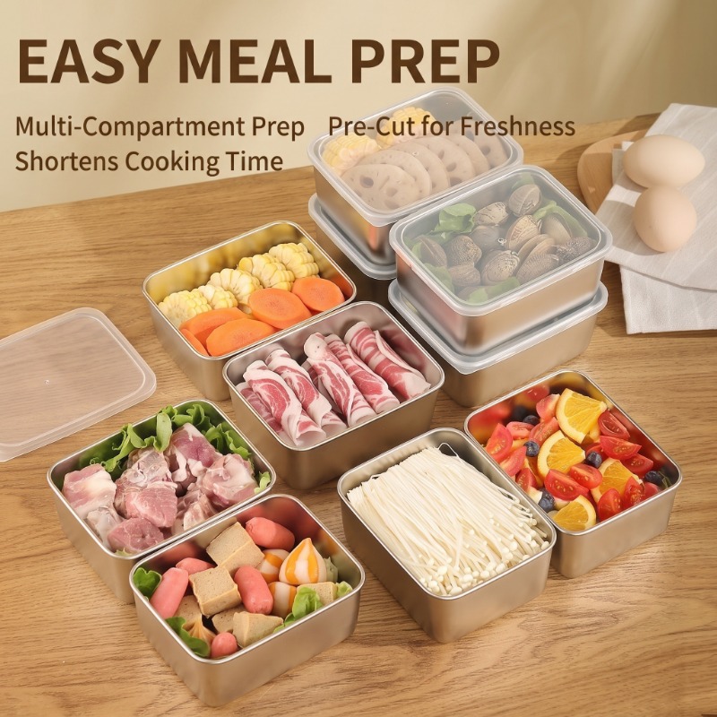 Meal Prep For Office - Juego de Recipientes Herméticos de Acero