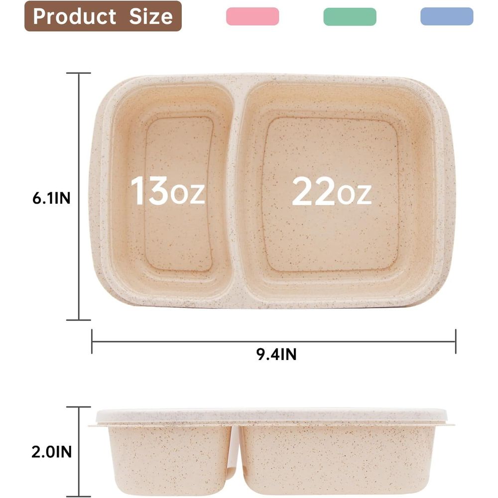Paquete de 4 Loncheras Bento,  - Meal Prep Lunch Boxes reseña y precio