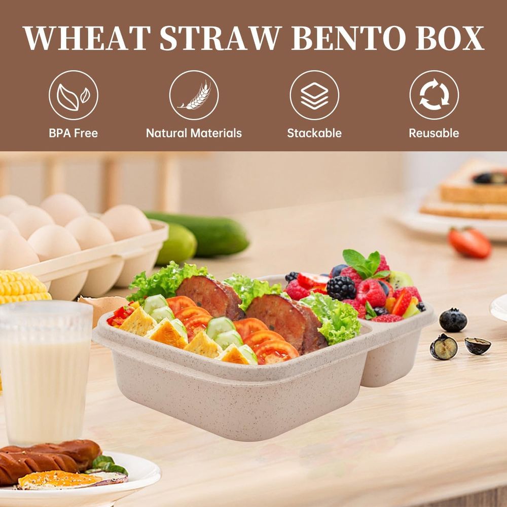 Paquete de 4 Loncheras Bento,  - Meal Prep Lunch Boxes reseña y precio