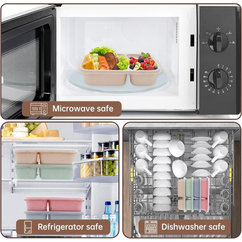 Paquete de 4 Loncheras Bento,  - Meal Prep Lunch Boxes reseña y precio