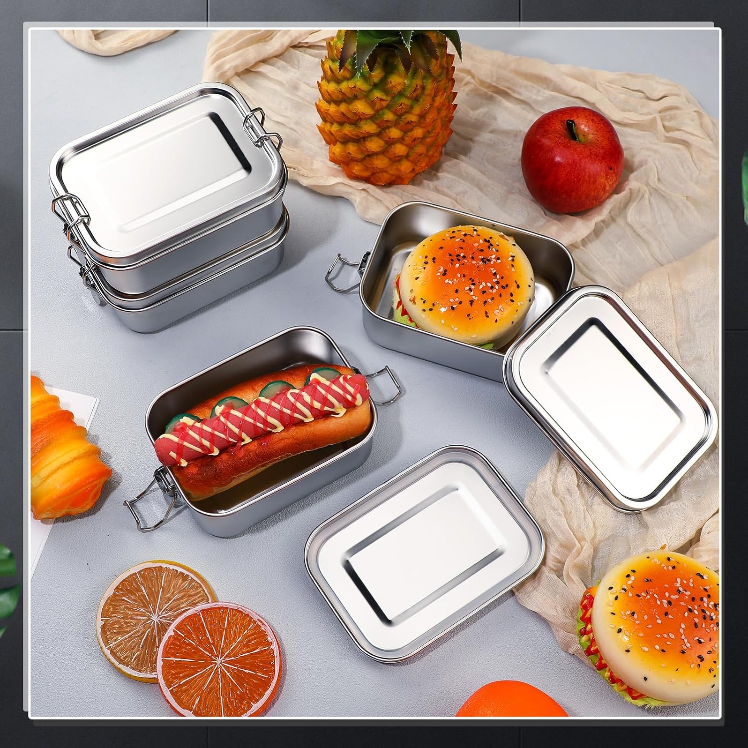 Recipientes de Acero Inoxidabl - Meal Prep Lunch Boxes reseña y precio