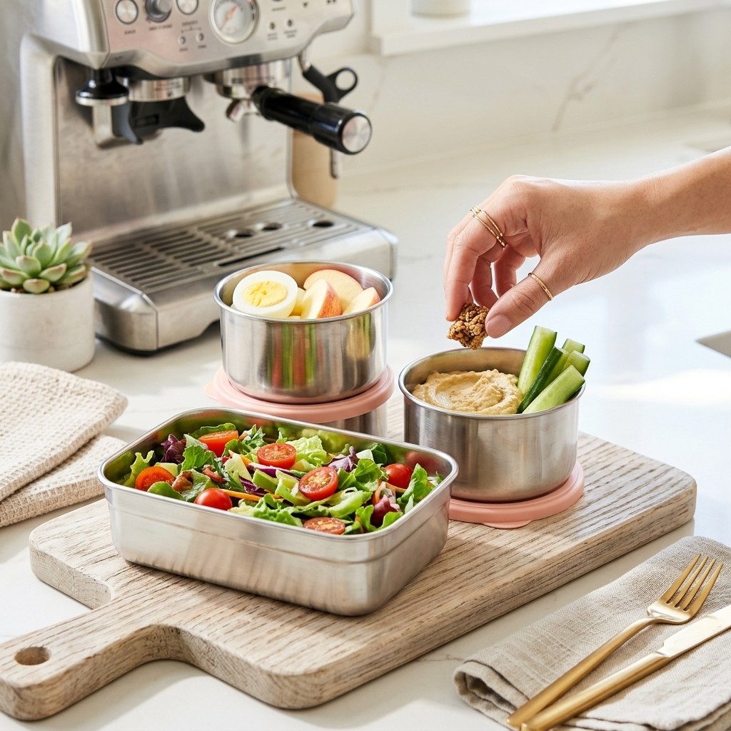 Lonchera de Acero Inoxidable 3 - Meal Prep For Office reseña y precio