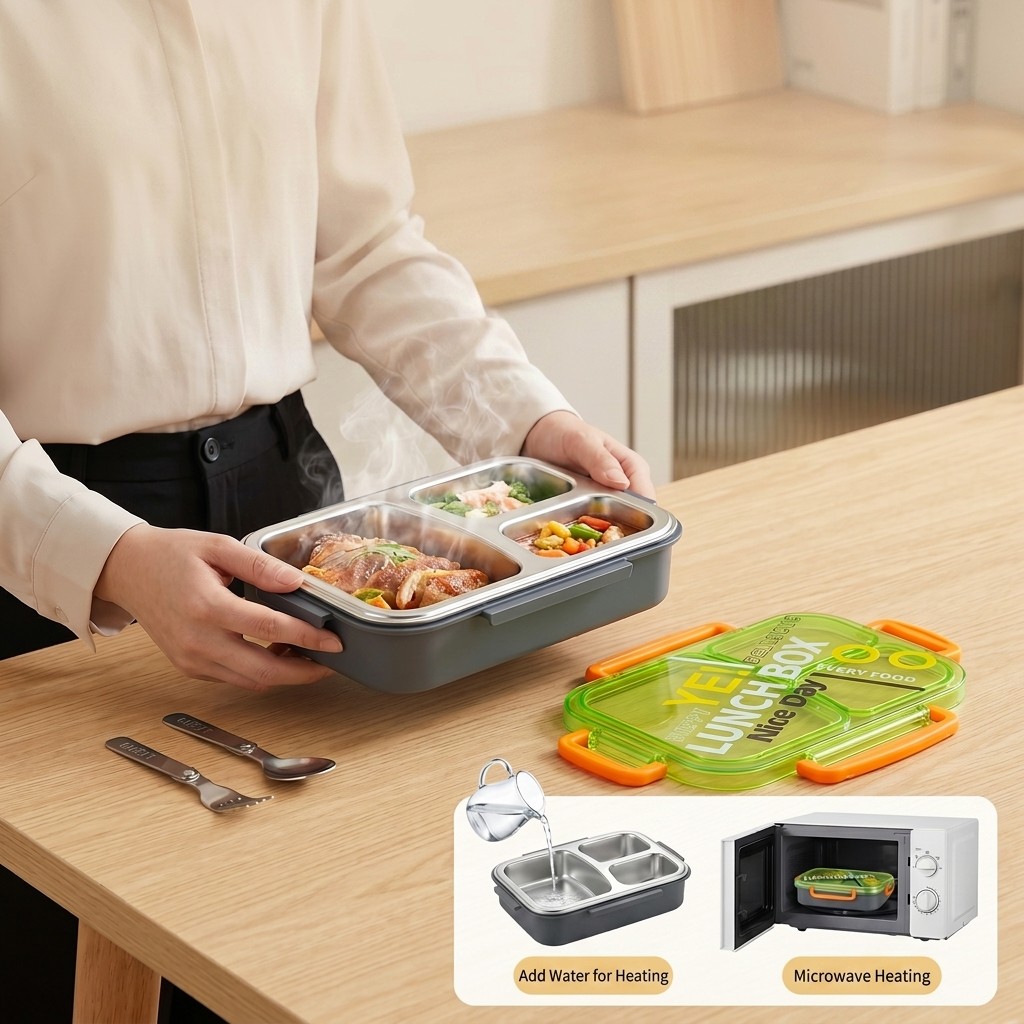 Lonchera Bento de Acero Inoxid - Meal Prep Lunch Boxes reseña y precio