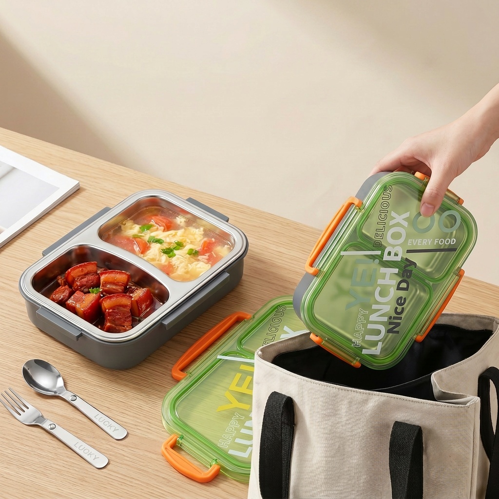 Lonchera Bento de Acero Inoxid - Meal Prep Lunch Boxes reseña y precio